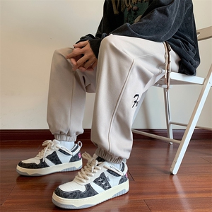 美式潮流休闲裤男港风宽松直筒拖地裤束脚裤卫裤 KP766 P45图片