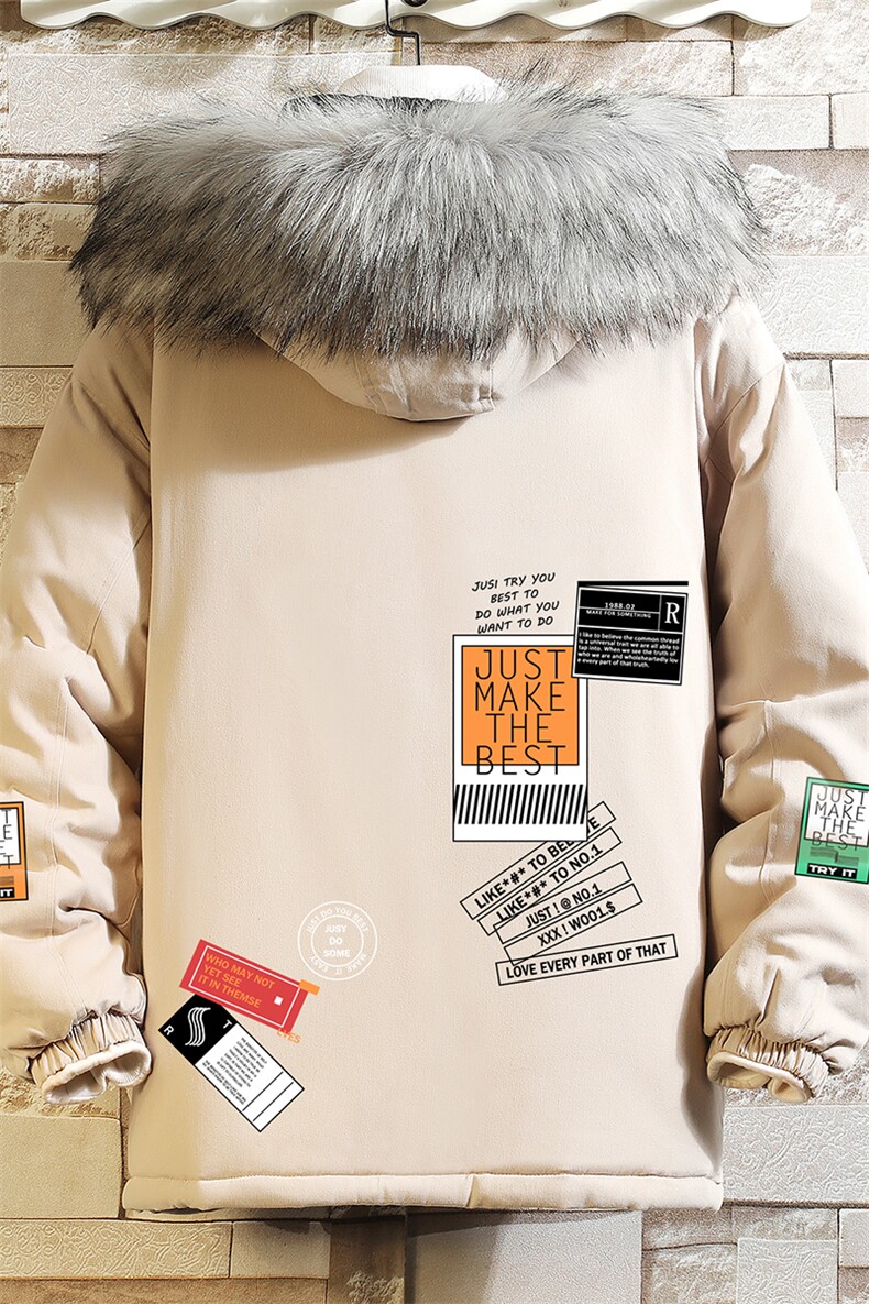 MM48121-P130冬季大毛领衣男士大码加厚袄男服砖墙,男装棉衣,电商A040A