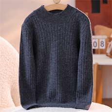 2025年秋季新款半高领款抽条针织羊毛衫舒适休闲百搭，童装儿童羊毛衫，群鹿羊绒