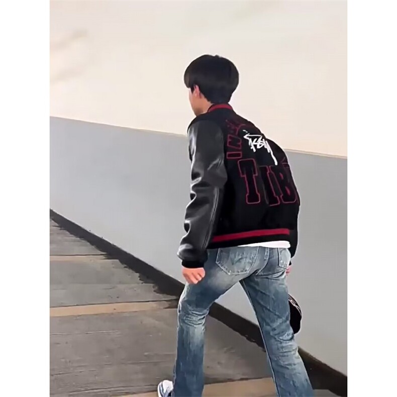网络图现货美式潮流刺绣棒球服情侣学院风运动上衣J88192-P76,女装职业装,星座715-7