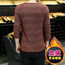 冬季长袖加厚保暖修身卫衣大码网格纱针织打底衫上衣黑加绒，男装卫衣，星座1207