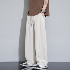 冰丝休闲裤夏季新款直筒宽松阔腿长裤凉感弯刀裤A436-2585-P40，男装休闲裤，电商A436