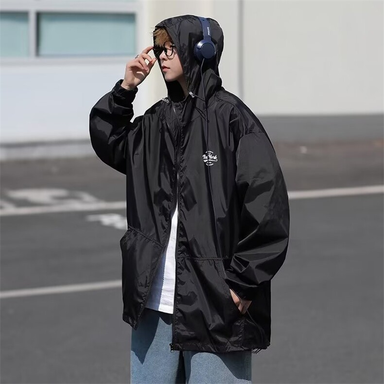 防晒衣男韩版潮流连帽字母帅气2024夏季新款ins宽松外套W4823-P37，男装防晒衣，星座412-3
