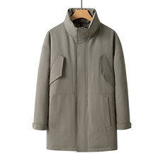 2025新款冬季中长款纯色连帽风衣羽绒服8255P430，男装风衣，电商A355（原A415）
