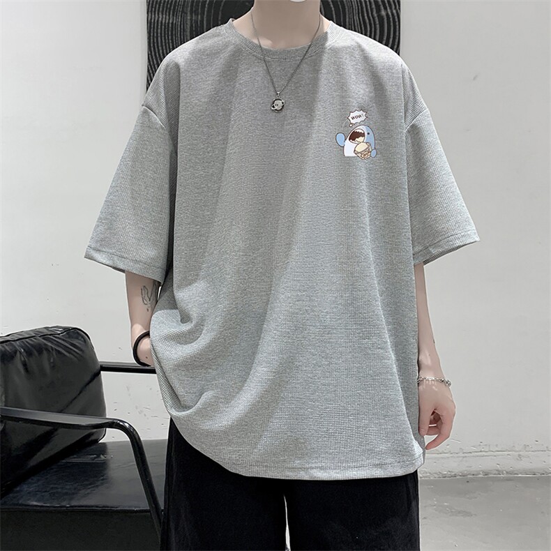 HT73239-P22华夫格t恤男短袖男大码五分袖大皂风,男装T恤,电商A040