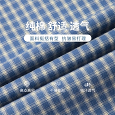 新款春秋潮流男士全棉衬衫长袖免烫青年帅气格子易打理衬衣男，男装衬衫，钱塘6003（原4033）