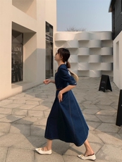 夏季薄款女人味牛仔连衣裙，女装连衣裙，肆尔