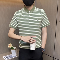 PL043-特P40控65短袖Polo衫男夏季经典条纹翻领半袖T恤男士冰丝棉，男装Polo衫，电商D310B
