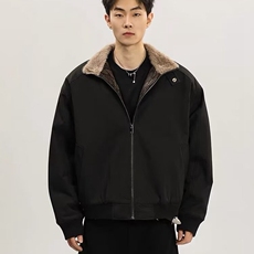 冬季美式拼蛇皮纹PU皮棉衣ing短款保暖夹克座山雕棉服男女款，男装夹克，星座218-8