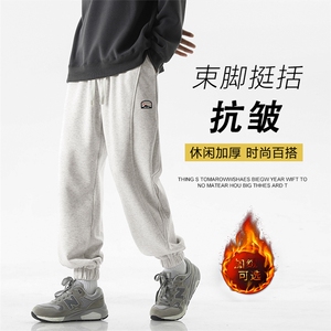 加绒加厚垂感直筒裤子男士秋冬季休闲长裤X1631特批39加绒特批49图片