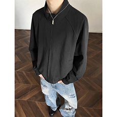 高品质春装新款老钱风美式高街解构立领棒球服飞行夹克休闲外套潮，男装夹克，电商A486-1