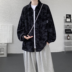 衬衫男春季新款港风宽松大码灯芯绒扎染长袖衬衫CS8108-P42，男装衬衫，星座214-3