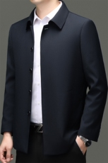 HM8115秋季新款男士风衣翻领商务领导服男装纯色外套，男装风衣，电商B360A（原721A）