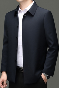 HM8115秋季新款男士风衣翻领商务领导服男装纯色外套图片