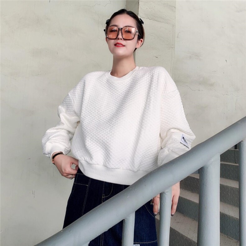 华夫格卫衣，女装卫衣/绒衫，依秀儿