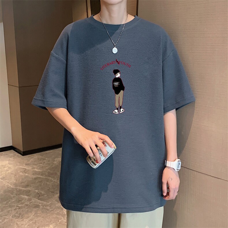 ！转化7%！2023夏季男士华夫格短袖T恤清爽半袖体恤TXH218P25,男装T恤,电商B220