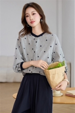 2026年春季新款气质优雅休闲减龄长袖百搭衬衣，女装衬衫，罗腾