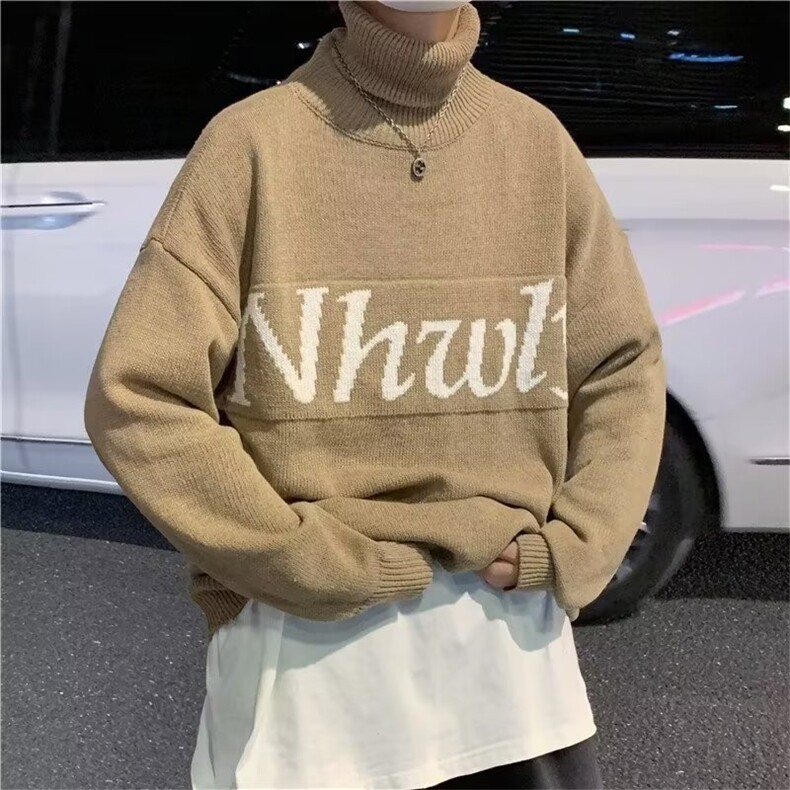 字母男毛衣长袖套头数字文字圆领休闲针织衫1352-P40，男装针织衫/毛衣，星座910-5