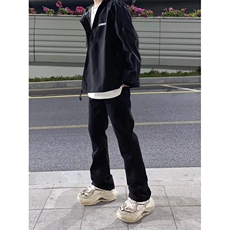 美式高街vibe裤子男黑色修身牛仔裤高腰直筒微喇长裤KZ7028-P40，男装牛仔裤，星座1007（原301D）