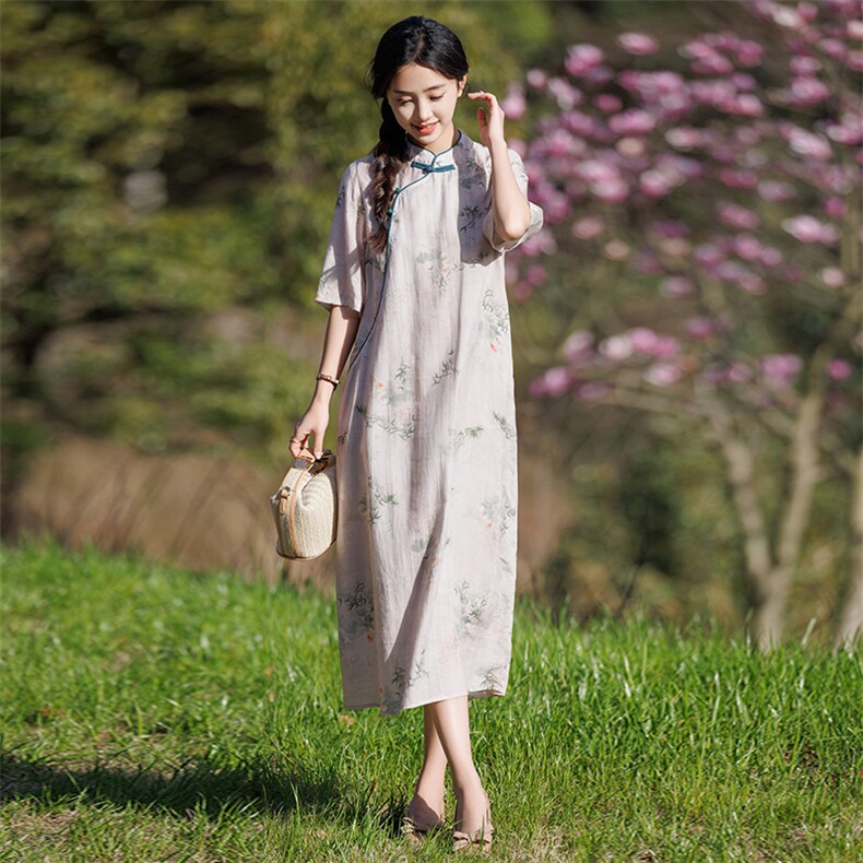 2026年夏季苎麻文艺/优雅旗袍,女装汉服/婚纱/旗袍/礼服,江南依恋