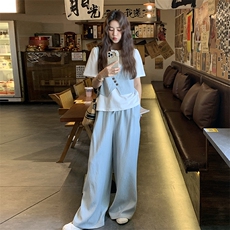 现货-2025年夏季新款假两件拼接两件套P145K208，女装套装/套裙，帛锦泉