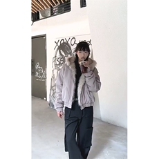 现货高品质美式高街冬季重磅硬挺短款座山雕毛领棉衣男女加厚外套，男装棉衣，电商A486