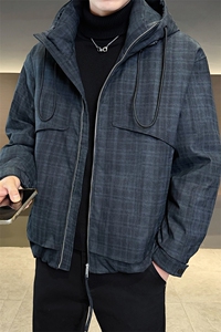 90新标冬季白鸭绒羽绒服暗格复古连帽保暖时尚外套YR9129-P319图片