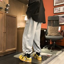2023春新款数据款 港风撞色棋盘格束脚休闲运动裤 KZ01-P48控59图片