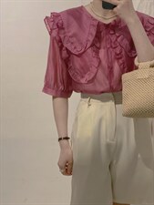 双层领衬衫，女装衬衫，驿谷