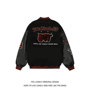 网图有货 美式拼接撞色棒球服外套男女宽松夹克上衣 A863-P72图片