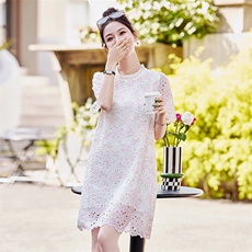 镂空蕾丝小香风连衣裙女2024新款夏季法式高级感小个子气质名媛，女装连衣裙，依路服饰