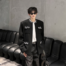 现货小香风手工珍珠高端设计潮男外套男A071-3310-P108，女装短外套，电商A071