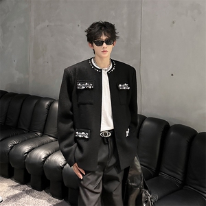 现货  小香风手工珍珠高端设计潮男外套男  A071-3310-P108图片