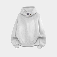 纯色重磅500克双排扣连帽卫衣宽加绒奥粒绒外套上衣RH5343JR-P57，女装短外套，星座610B-1