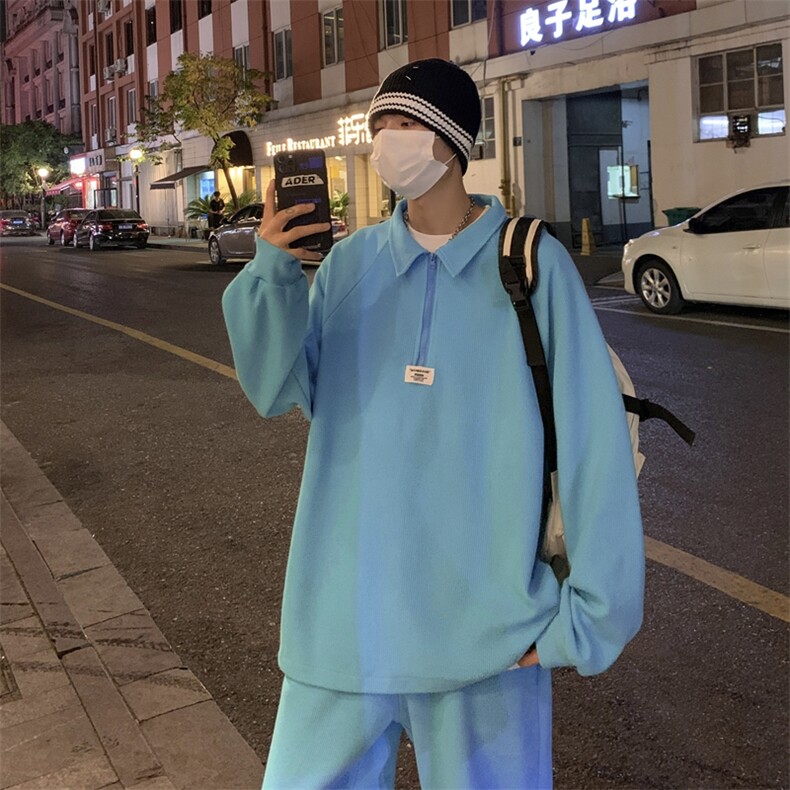 XZ216-ZZ92-P1182024秋长袖长裤华夫格卫衣套装上衣P65裤子P55，男装卫衣，星座716-5（原216-1）