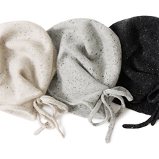 2025年秋季时尚百搭通勤简约休闲彩点抽绳帽，帽子，远腾羊绒