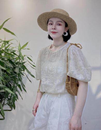 现货，夏季蕾丝棉上衣，女装，瑟拉·女人缘