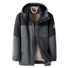 男装上衣厚款保暖连帽羽绒服中长款男士外套休闲冬季ZG2918-P360图片