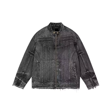 DJK16-特批75韩版潮牌机甲做旧水洗毛边牛仔夹克，男装夹克，星座603-2