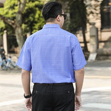 格子衬衫男士宽松潮流帅气休闲半袖夏季短袖薄款百搭衬衣1407，男装衬衫，星座802