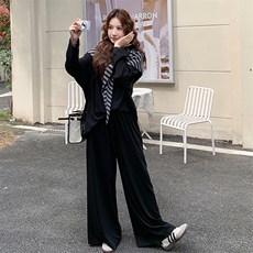 时尚休闲风卫衣披肩卫裤两件套女2025年秋季新款韩版百搭洋气套装，女装套装/套裙，浙宝305