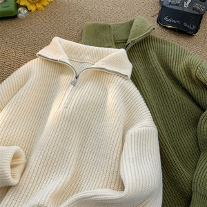 半拉链高领毛衣男纯色针织衫外套A367 MK05 P55 控78图片