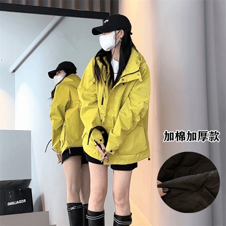 现货5W件冬季三防美式boxy解构连帽雪山冲锋衣棉衣男女棉服厚外套,男装夹克,电商A443