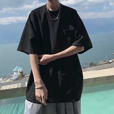 短袖t恤男2025夏季新款日系复古cityboy简约百搭宽松休闲半袖体恤，男装T恤，星座506A