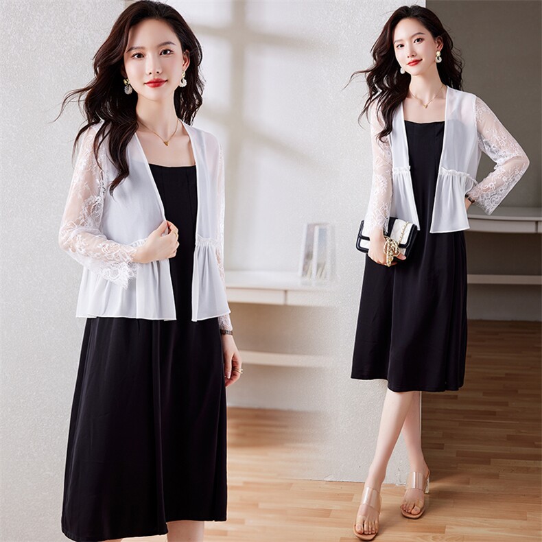 2025新款外套纯色披肩夏季配裙子上衣开衫薄防晒衣空调，女装蕾丝衫/雪纺衫，婵米儿