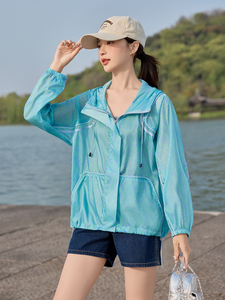 时尚连帽宽松印花防晒衣女2025夏季新款休闲百搭超好看防晒服外套图片