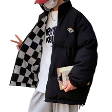 两面穿羽绒棉服外套男冬加厚潮牌oversize格子情侣面包服棉衣袄子，男装棉衣，星座505-2（原电商A260-1)