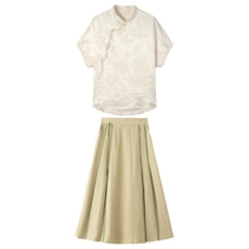 新中式国风套装女2025年夏季新款高级感减龄改良旗袍马面裙两件套，女装套装/套裙，新依时派