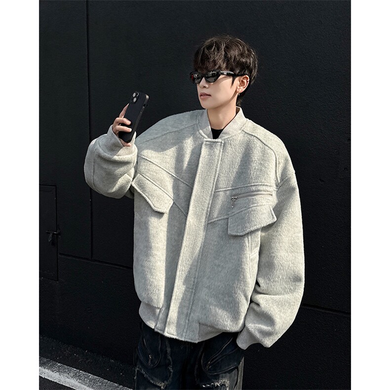 加棉外套男款秋冬高级感痞帅潮牌夹克男装棉衣JK09343-P113,男装夹克,星座308B-2