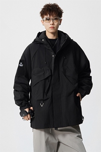 8XL-M特大码冲锋衣防水宽松工装风男夹克外套JK1306P90控118图片